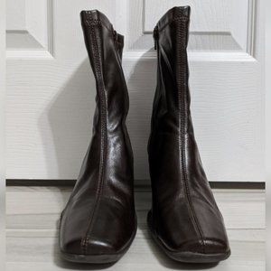 Aerosoles Cinsual Brown Side Zip Mid Calf Boot